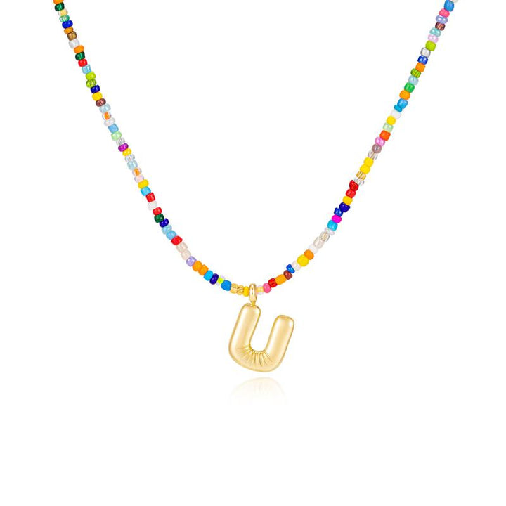 Naomi | Colorful Bubble Letter Necklace