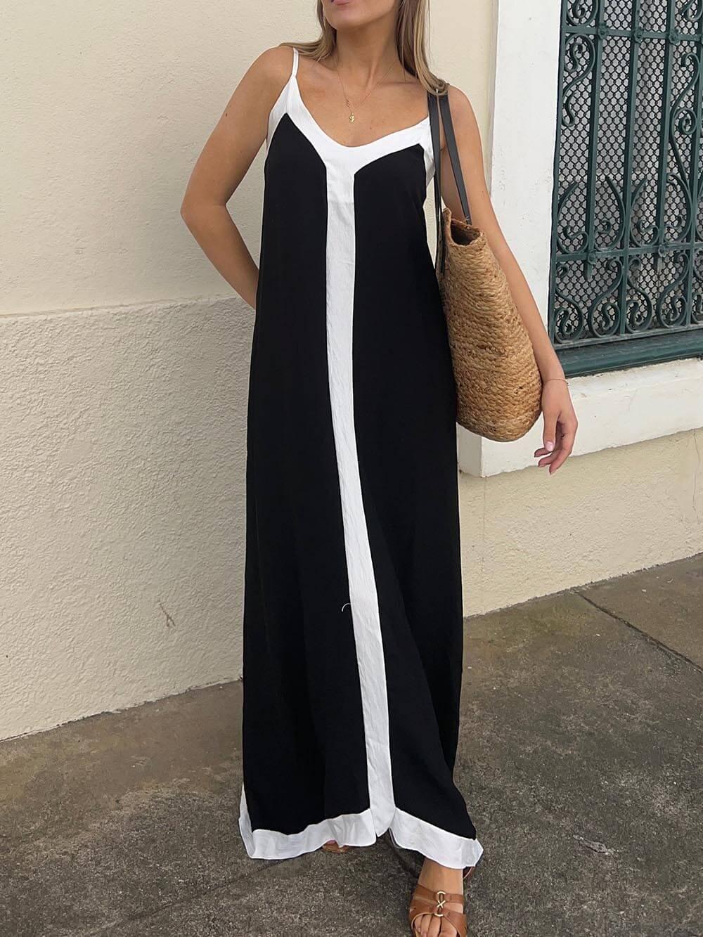 Verena | Midi dress in color block design style Lavechic Île