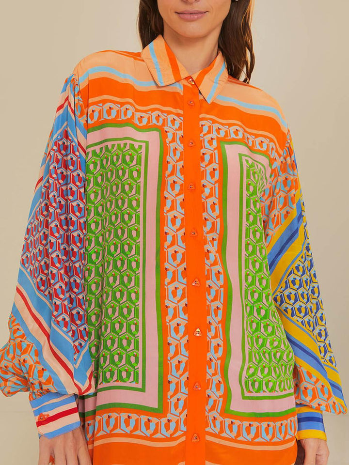 Anneliese | Unique blouse Colorata with a tropical look