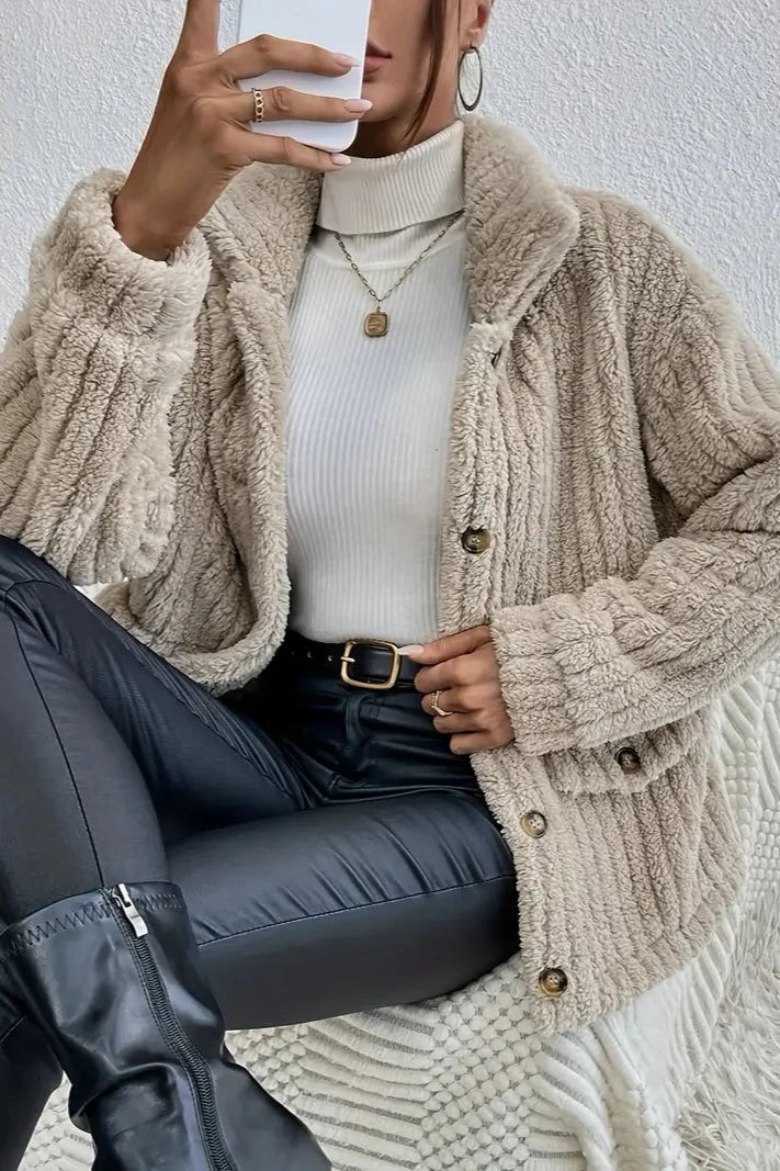 Lily | Double-Sided Velvet Button Cardigan