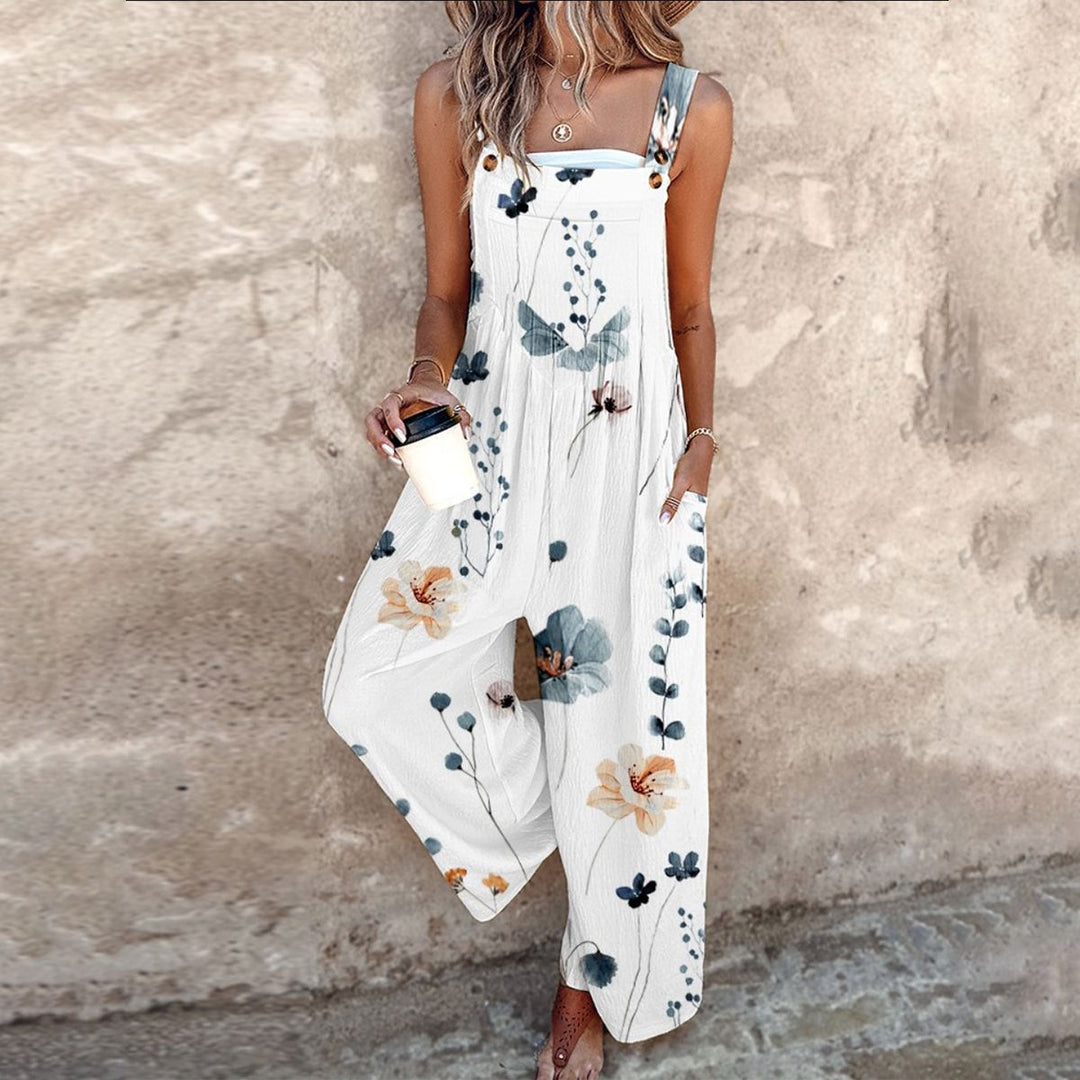 Comfortable printed dungarees