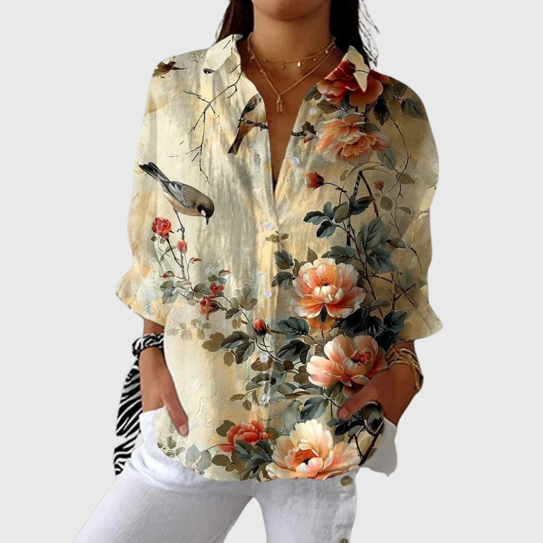 Lichte en kleurrijke bedrukte blouse