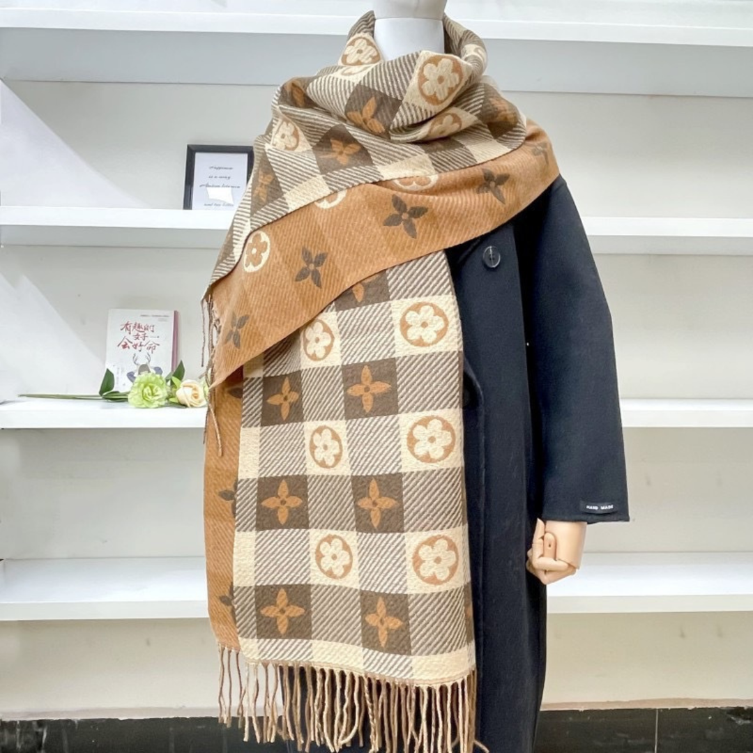 Gemma | Comfy Warm Plaid Double Side Tassel Scarf