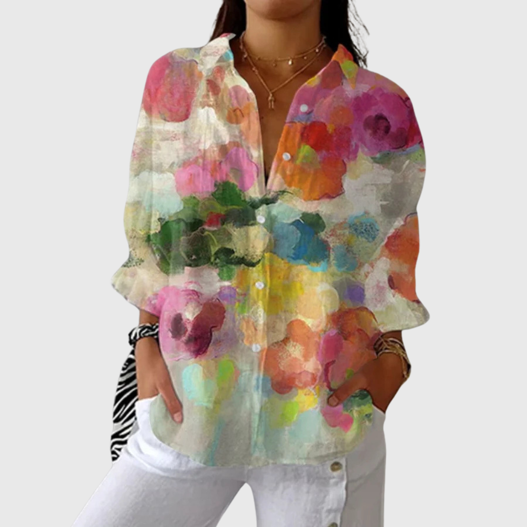 Lichte en kleurrijke bedrukte blouse