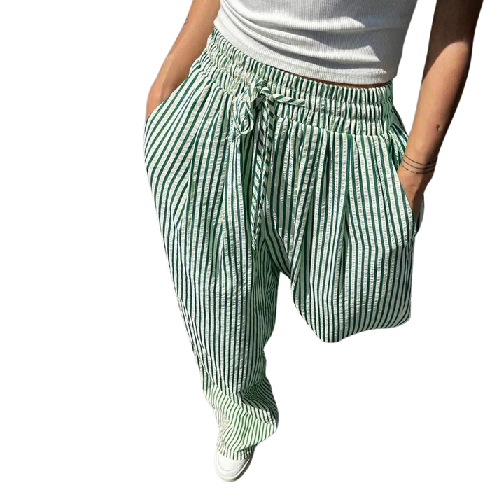 Hayley | Classic Striped Print Summer Trousers