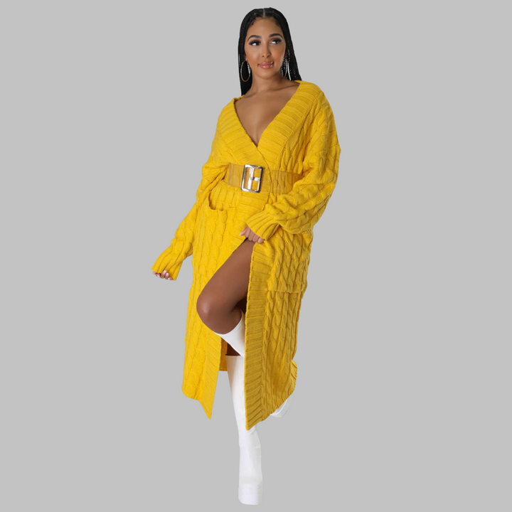 India | Casual Long-Sleeve Long Cardigan