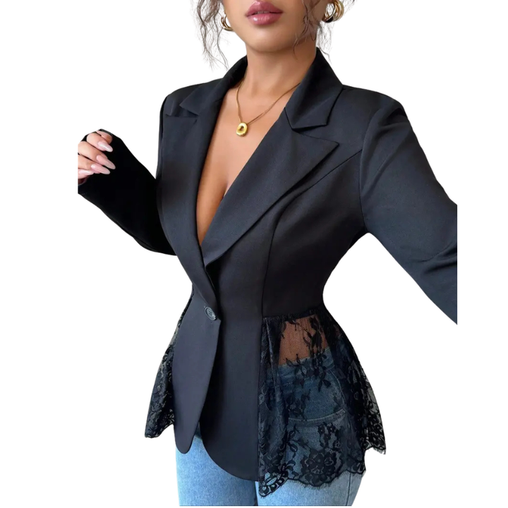 Penelope | Modern Lace-Trim Structured Blazer