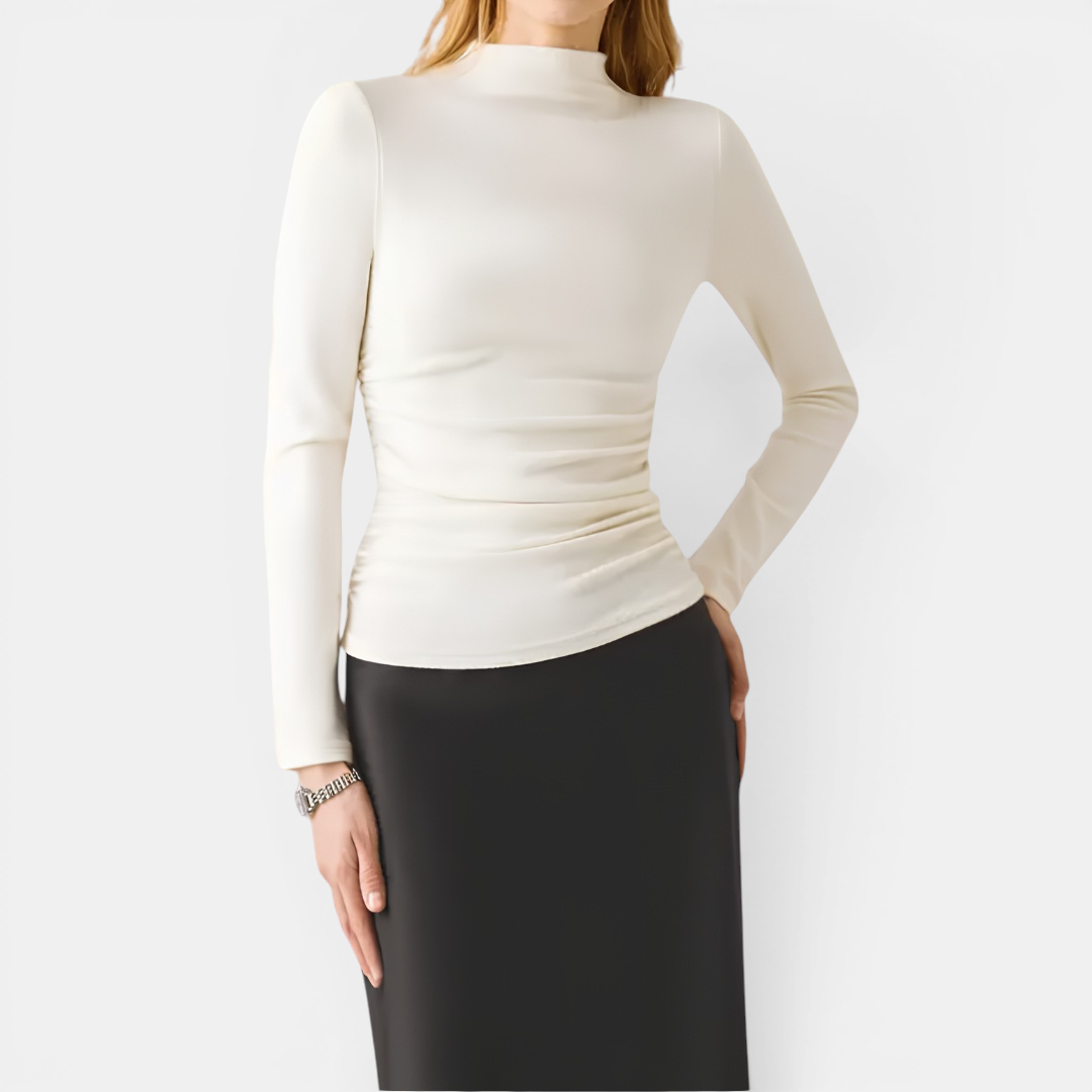 Olivia | Thermal Ruched Mockneck Top