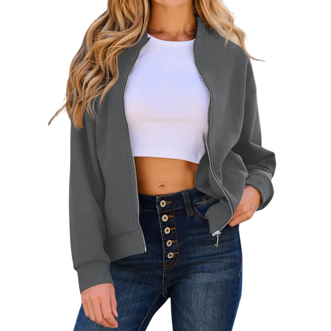 Evie | Dark Gothic Zip-Up Sweatshirt Jacket