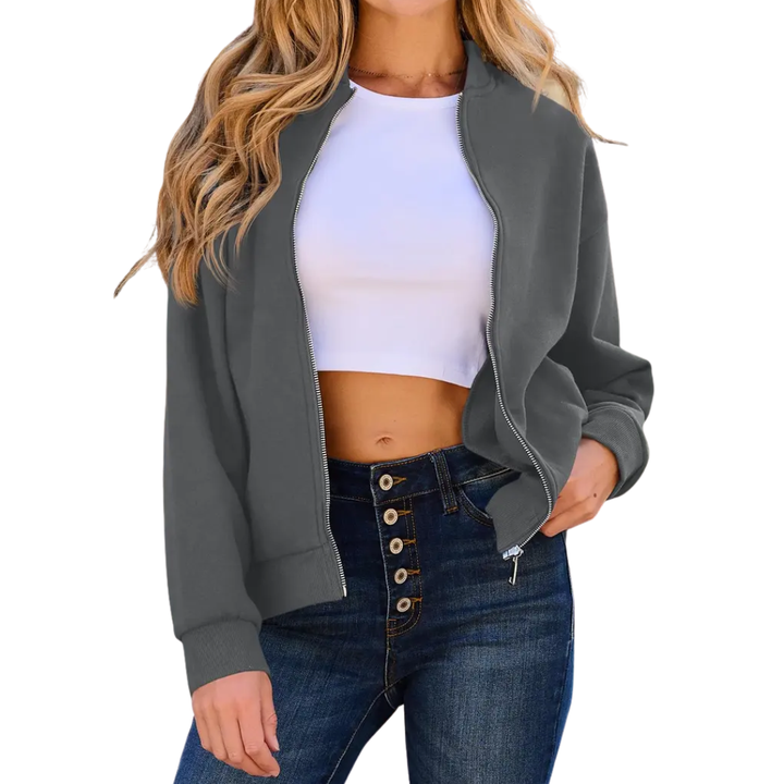 Evie | Dark Gothic Zip-Up Sweatshirt Jacket