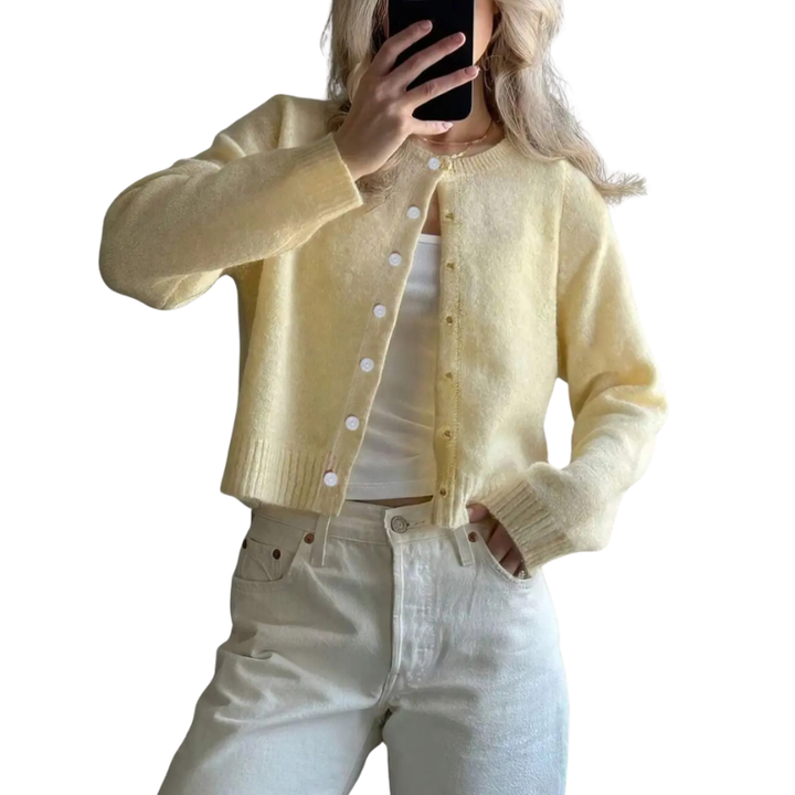 Harper | Cosy Round Neck Buckle Cardigan