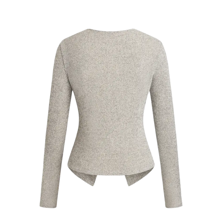 Charlotte | Twisted Ribbed Button-Front Knit Top