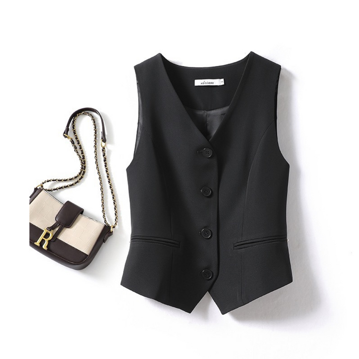 Francesca | Classy Sleeveless Button-Front Suit Vest