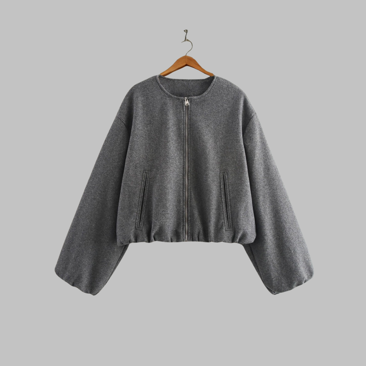 Molly | Chic Long Sleeve Zipper Crop Top Jacket