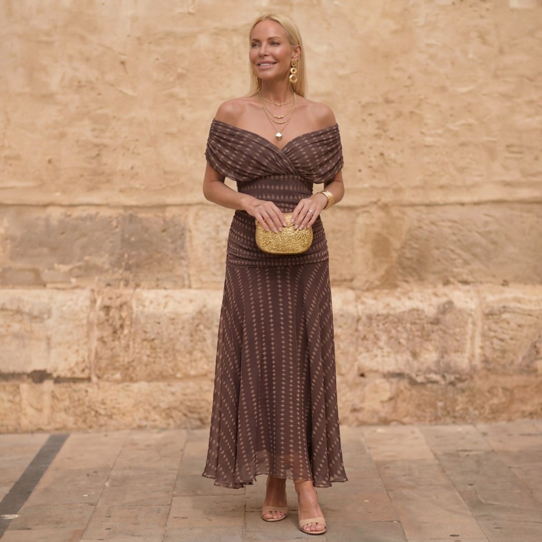 Sienna | Lichte Geometrische Jurk