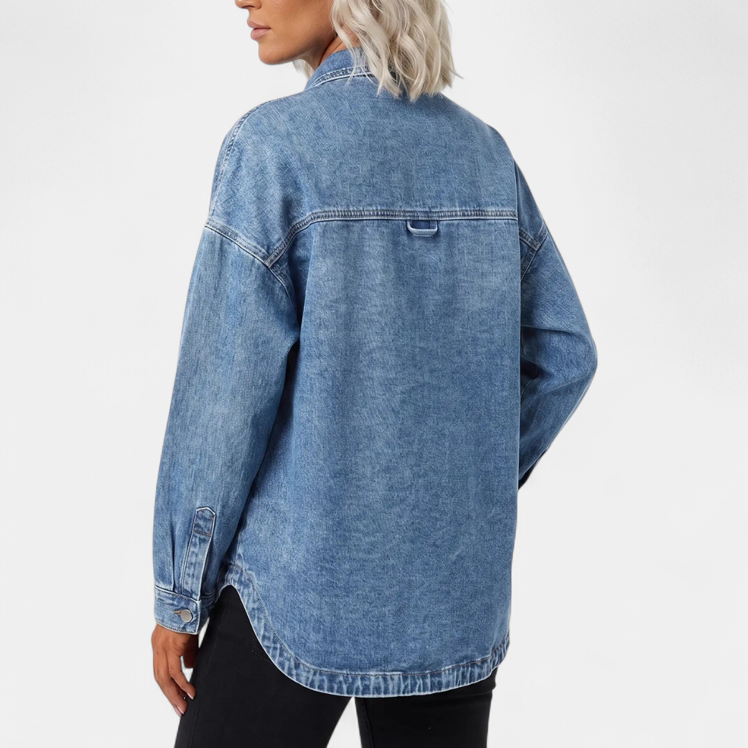 Tahlia | Washed Vintage Oversized Denim Shirt Jacket