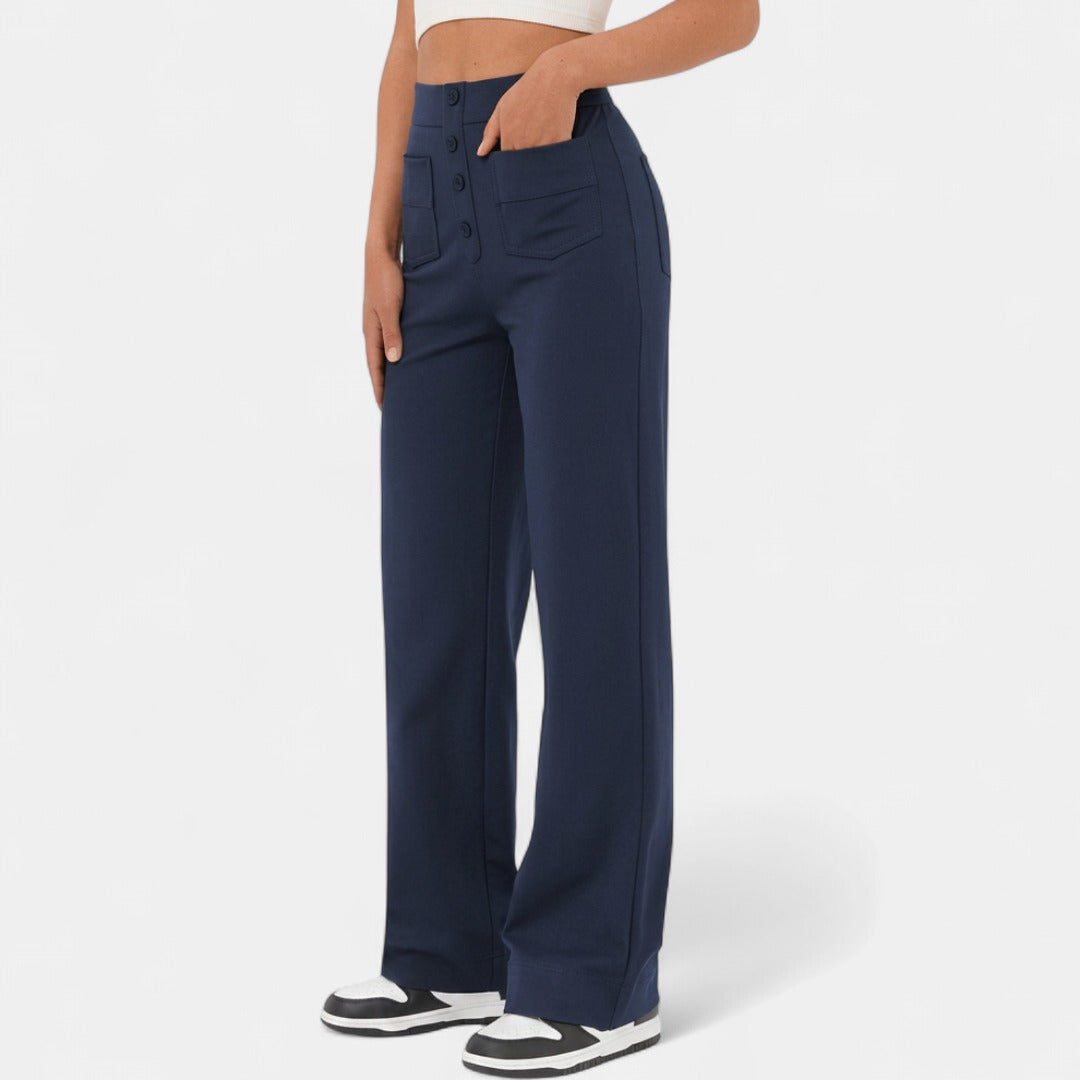 Georgia | Relaxed High-Waist Straight-Leg Pants