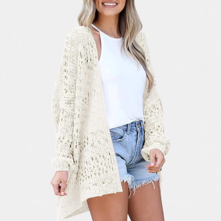 Penelope | Boho Hollow-Out Knit Cardigan