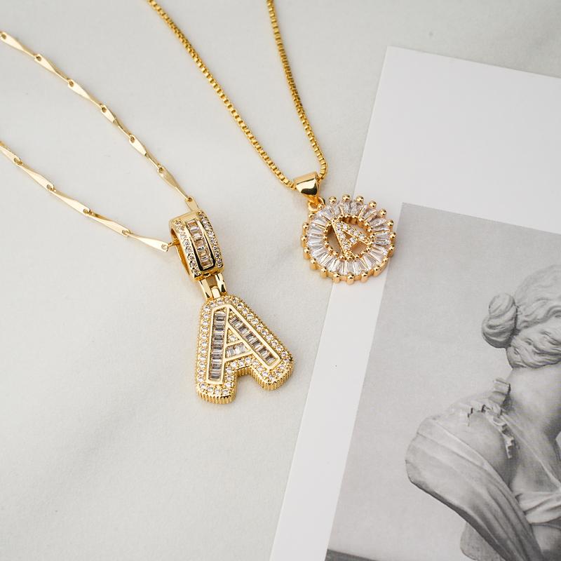 Danielle | Elegant 2-Pack Initial Letter Pendant Necklaces