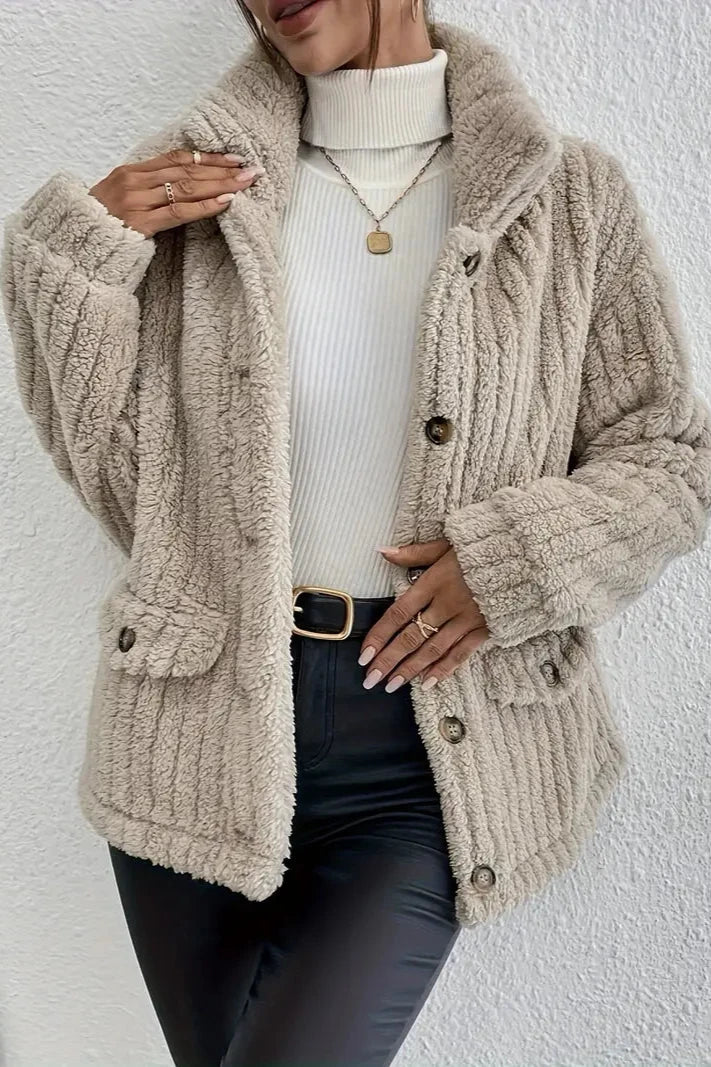 Lily | Double-Sided Velvet Button Cardigan
