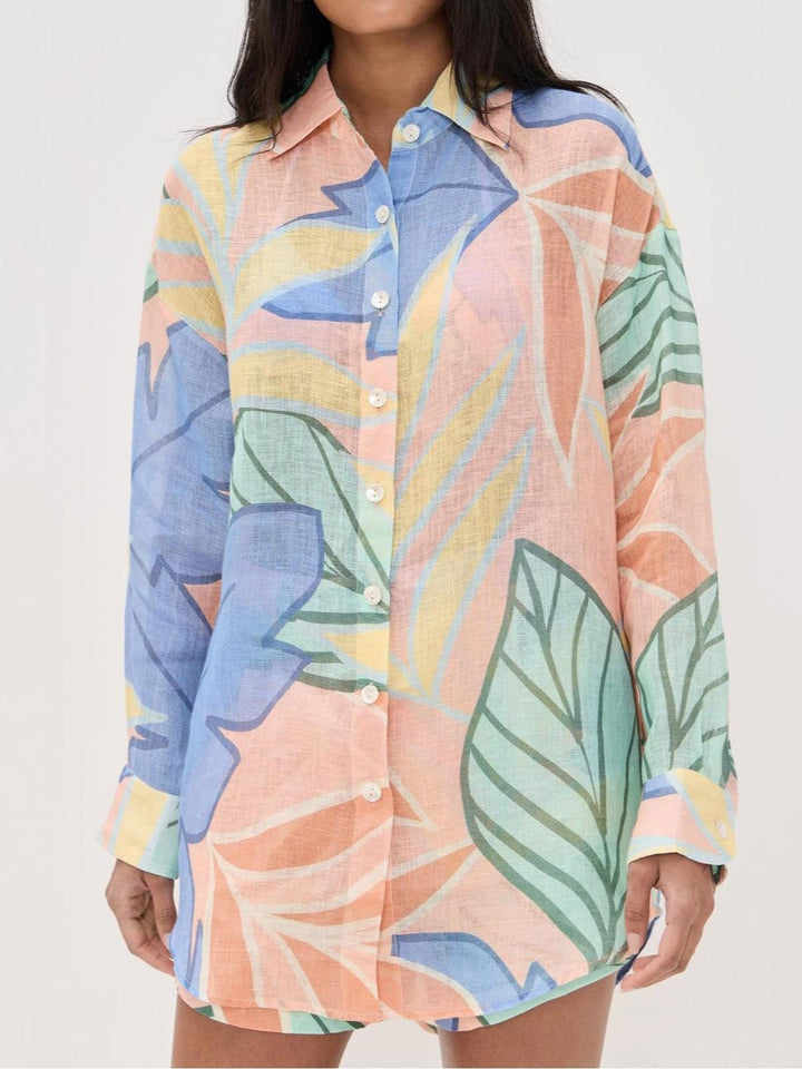Karin | Short set with print Foglie tropical