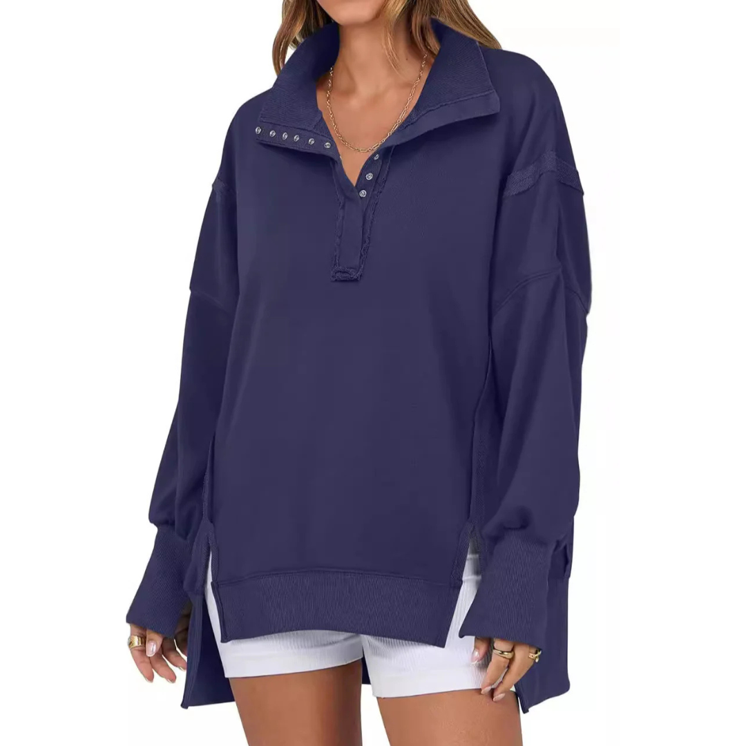 Matilda | Loose Fit High-Low Split Hem Casual Sweatshirt