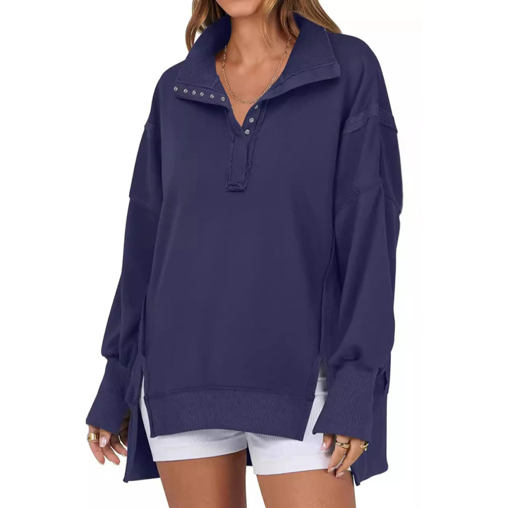 Matilda | Loose Fit High-Low Split Hem Casual Sweatshirt
