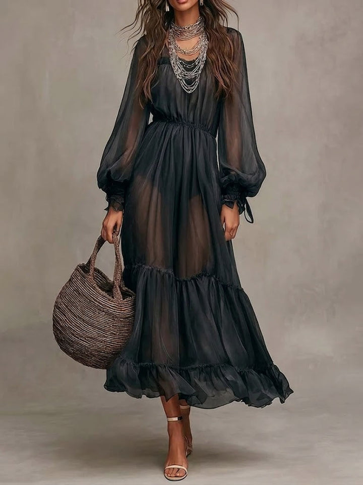 Layla | Elegant midi dress with V-neck