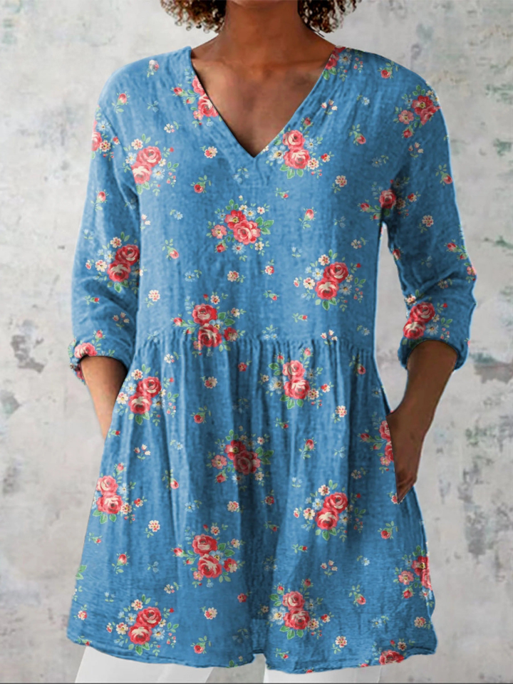Mechthild | Long blouse with V-neck