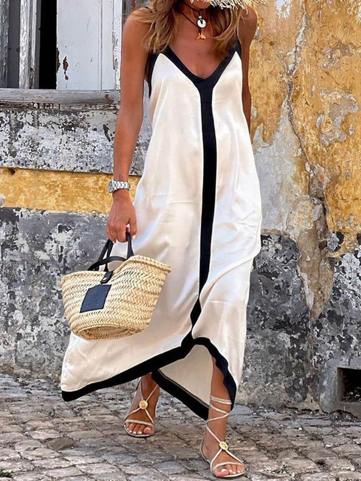 Verena | Midi dress in color block design style Lavechic Île