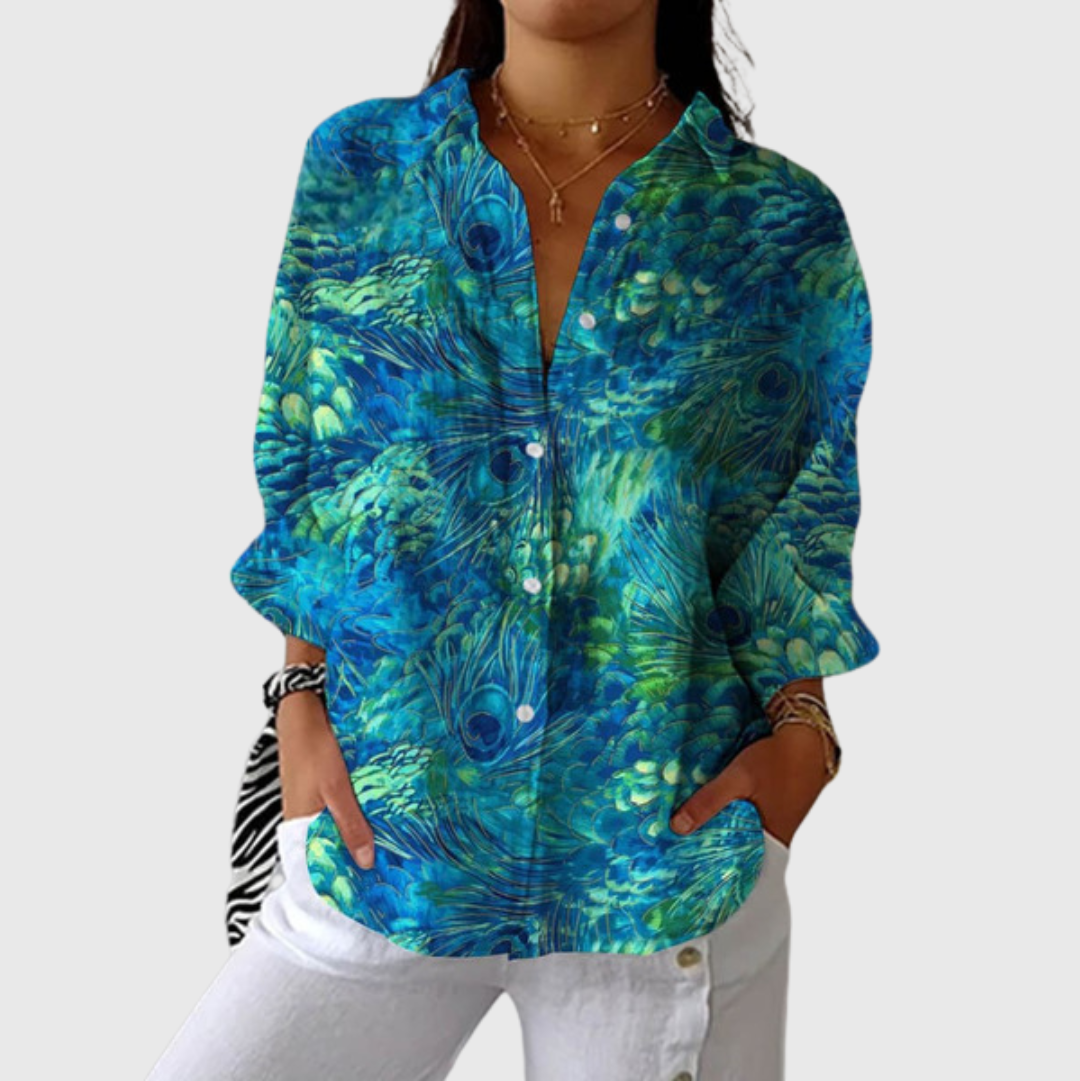 Lichte en kleurrijke bedrukte blouse