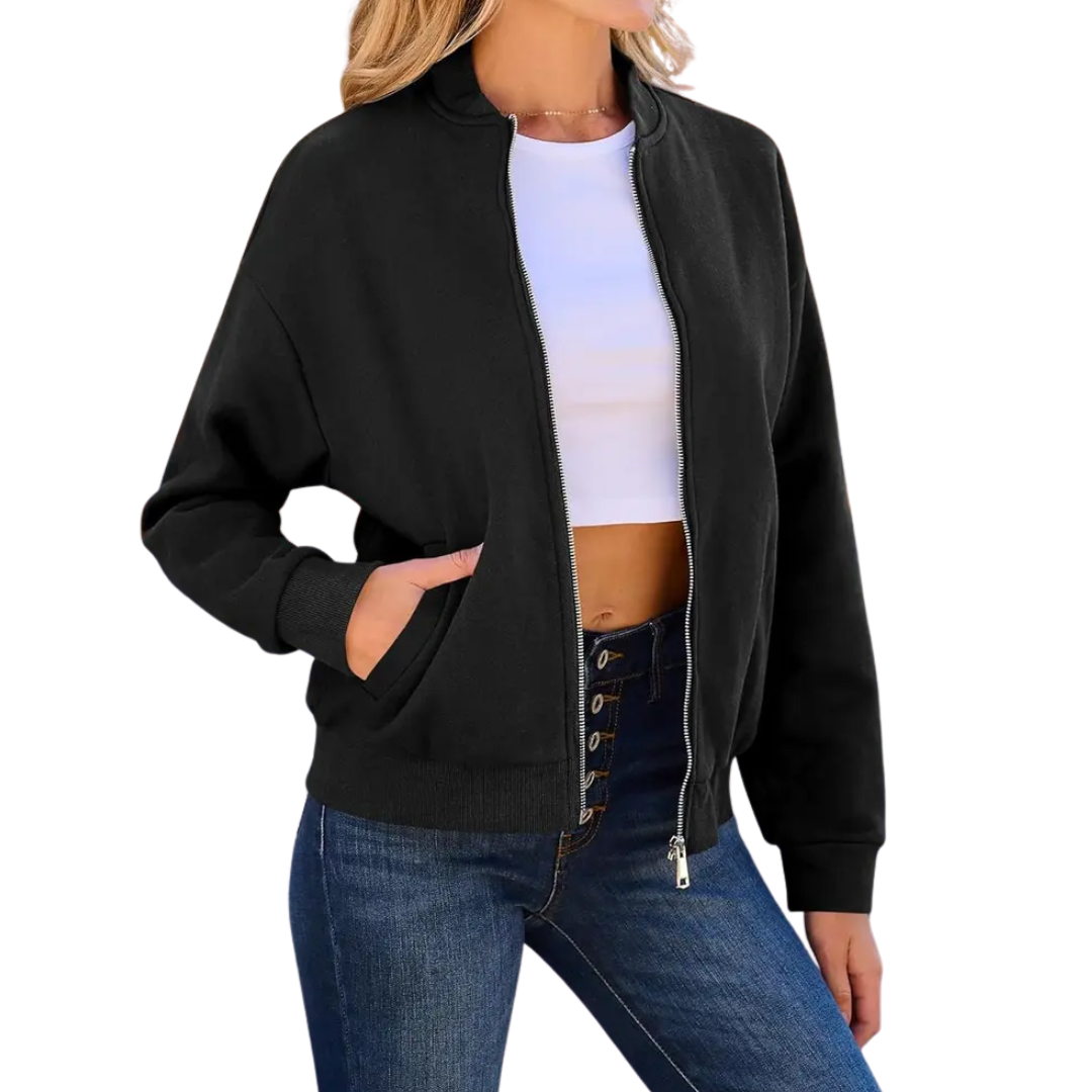 Evie | Dark Gothic Zip-Up Sweatshirt Jacket