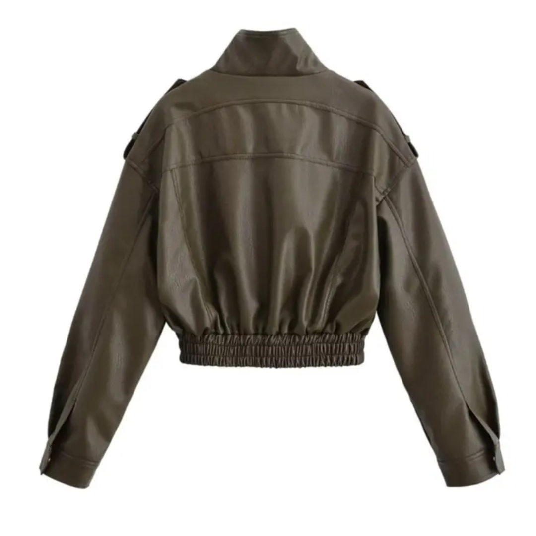 Verity | Faux Leather Biker Short Jacket