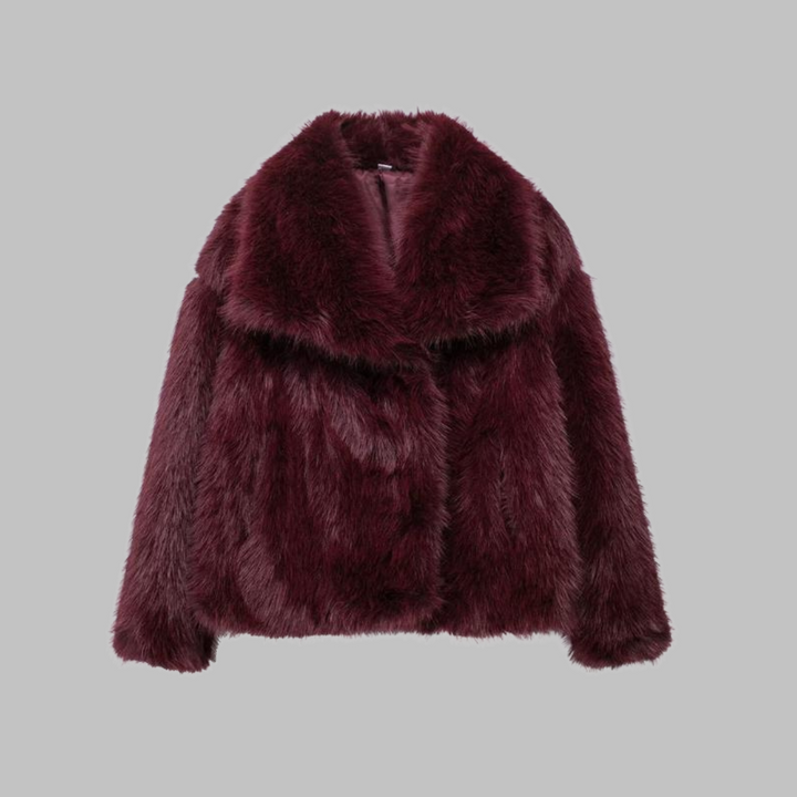 Georgia | Classy Long Sleeve Collared Fuzzy Coat