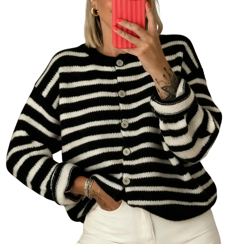 Francesca | Stylish Striped Casual Cardigan