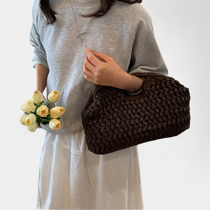 Women's Handwoven Straw Large Capacity Beach Tote Bag