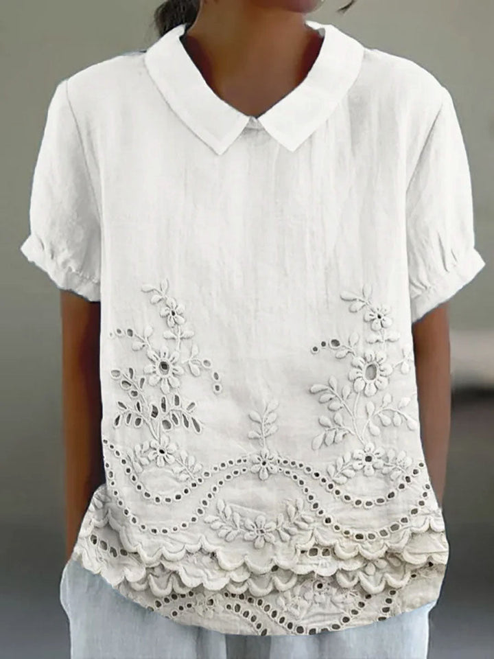 Tabea | Blouse with floral embroidery