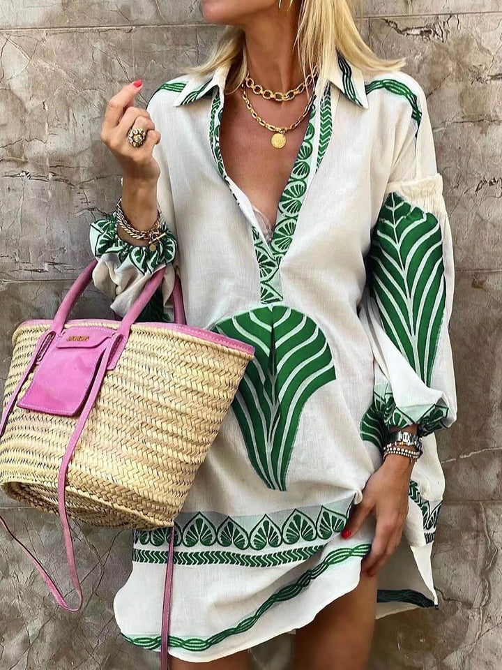 Hannah | Mini dress summer with unique print semplice and tropical