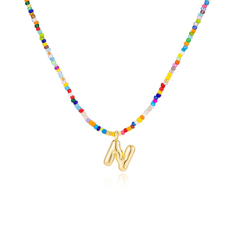 Naomi | Colorful Bubble Letter Necklace
