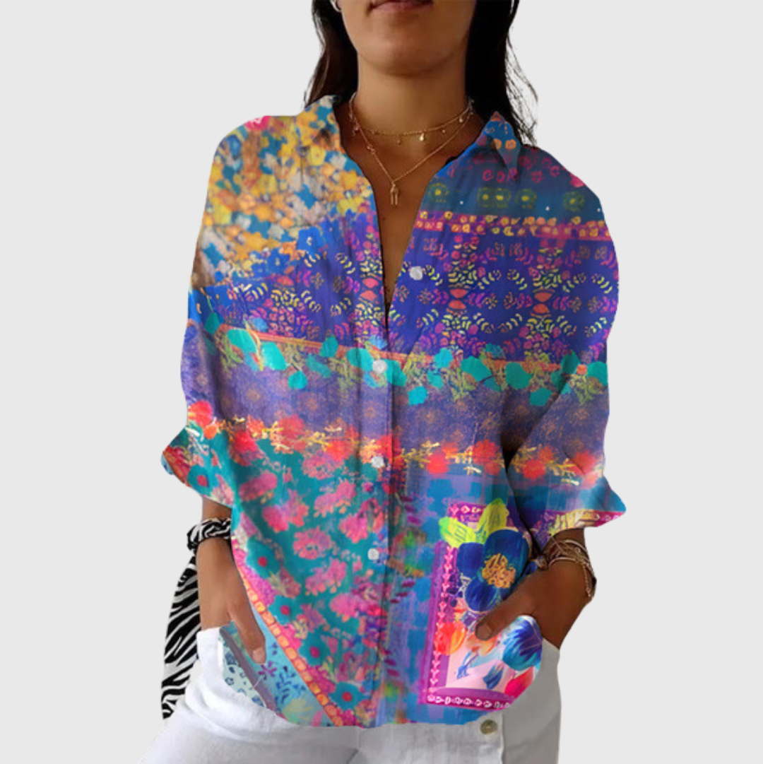 Lichte en kleurrijke bedrukte blouse