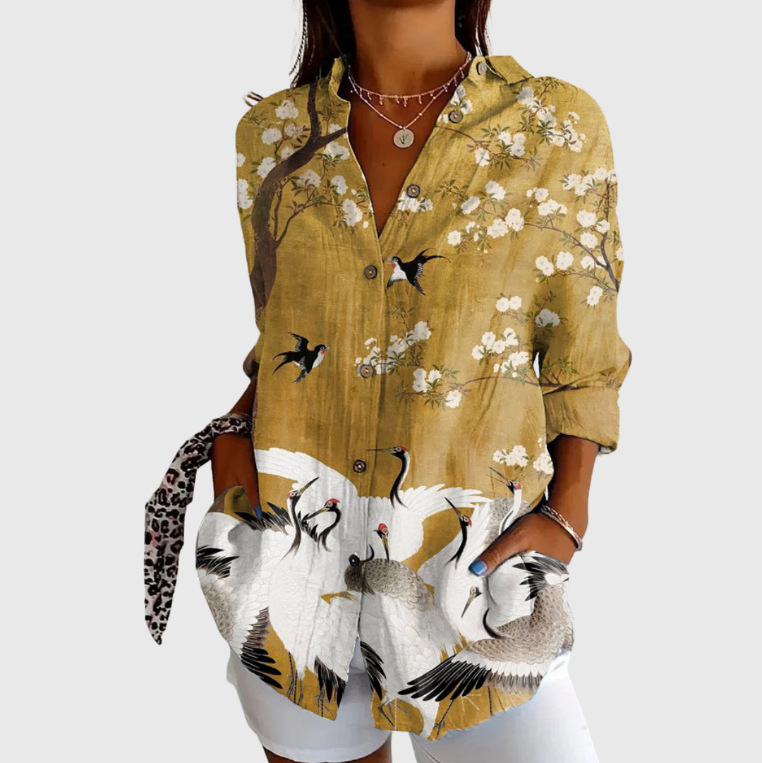 Lichte en kleurrijke bedrukte blouse