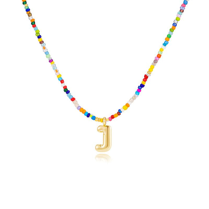 Naomi | Colorful Bubble Letter Necklace