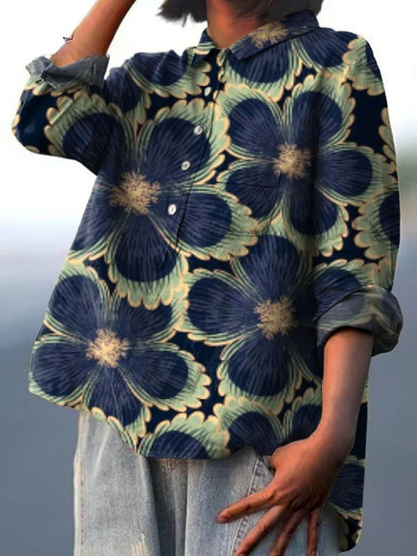 Martha | Casual women's blouse in a floral vintage style