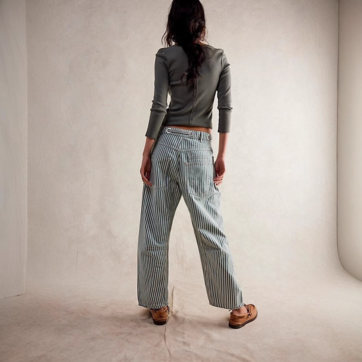 Layla | Chic Stripe Drawstring Wide-Leg Pants