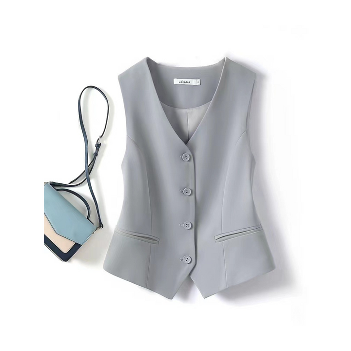 Francesca | Classy Sleeveless Button-Front Suit Vest