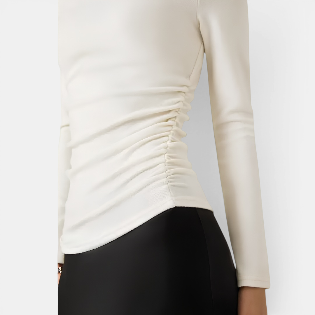 Olivia | Thermal Ruched Mockneck Top
