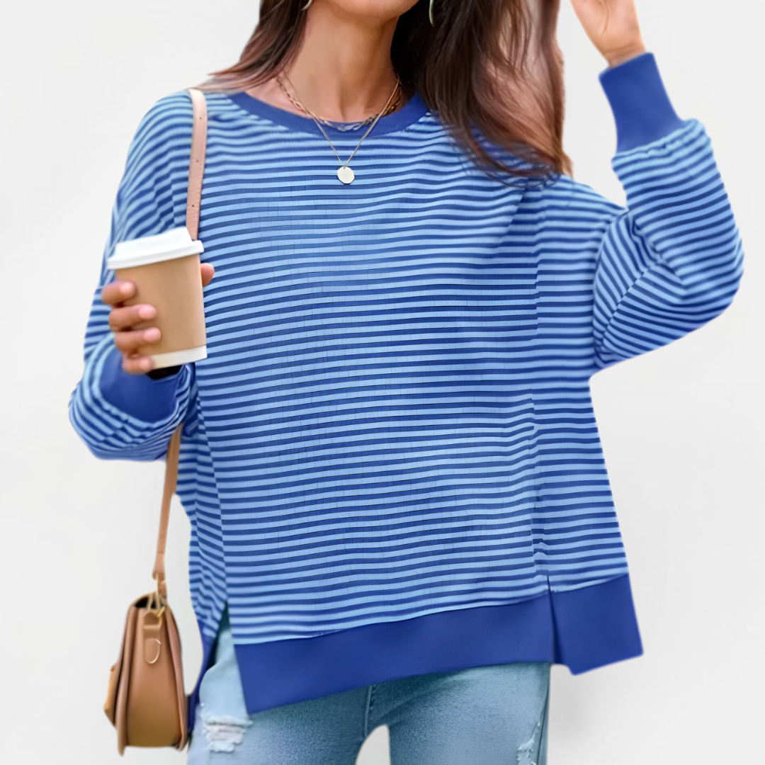 Ruby | Cosy Waffle Knit Pullover Sweatshirt