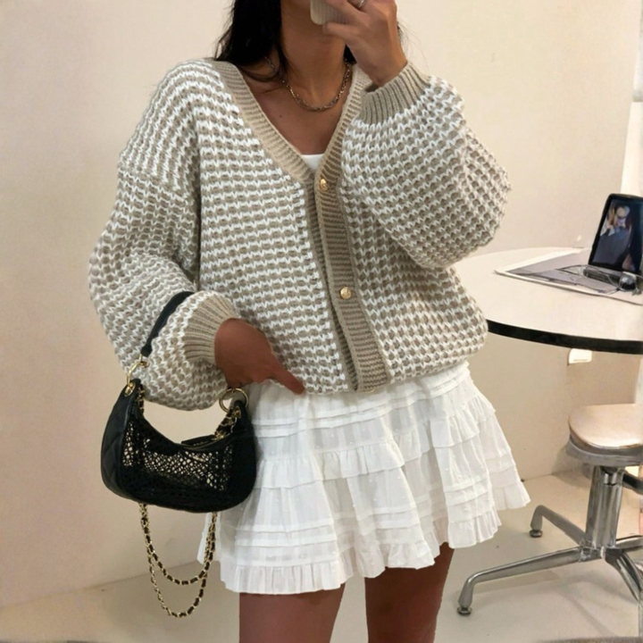 Phoebe | Comfy V-Neck Long Sleeve Sweater Cardigan