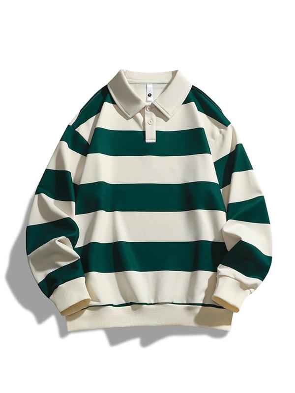 Lily | Classic Fashion Striped Collar Long Sleeve Sweatshirt