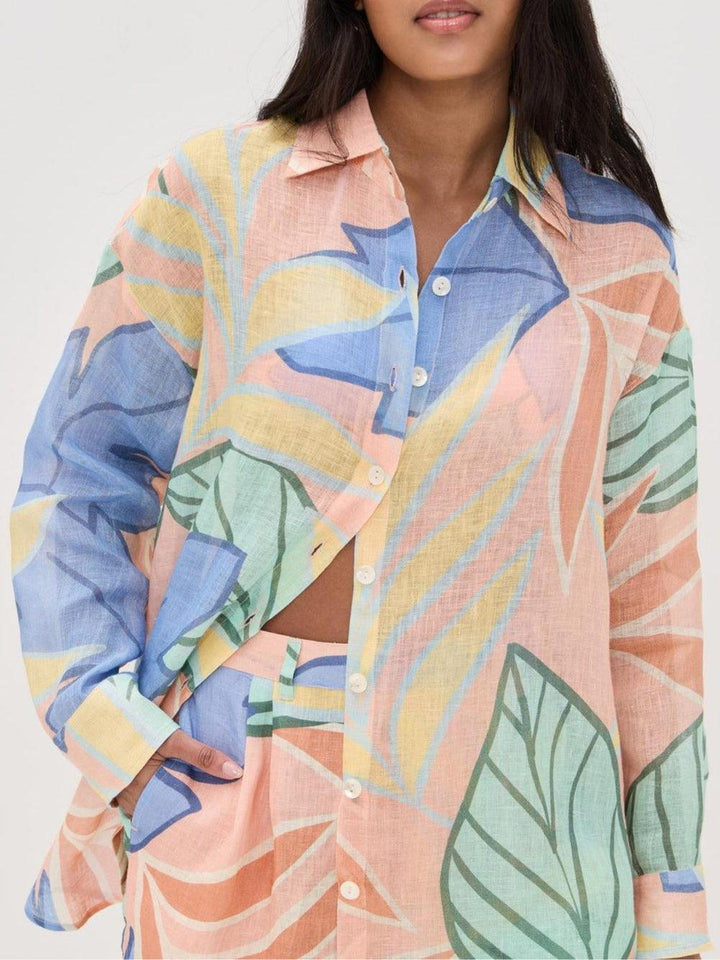 Karin | Short set with print Foglie tropical